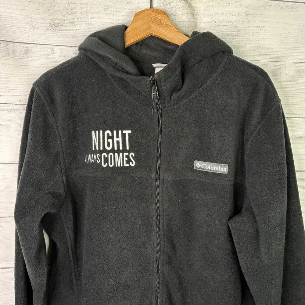 Columbia Mens size L Steens Mountain Full Zip Hoodie Jacket Night Always Comes